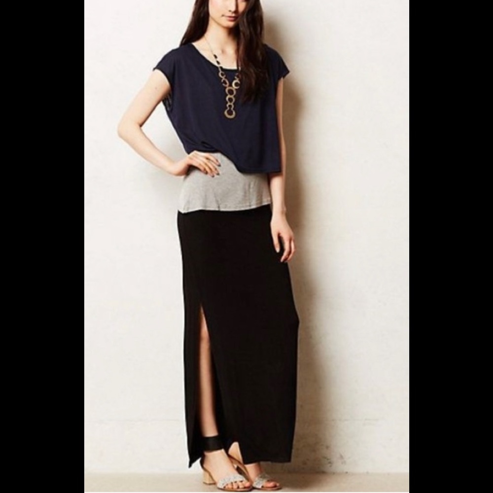 Anthropologie Navy and Black Maxi Dress